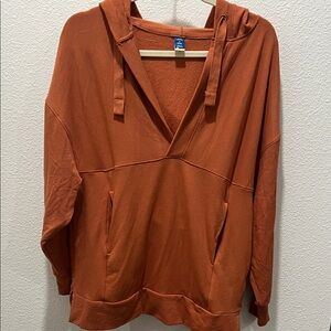 Rust Orange Hooded Sweatshirt